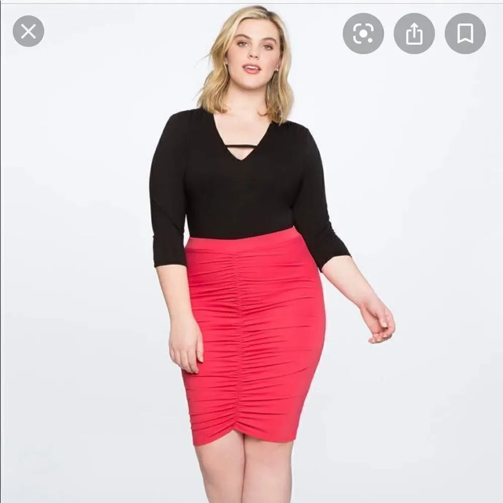 ELOQUII Ruched Miracle Skirt NWT